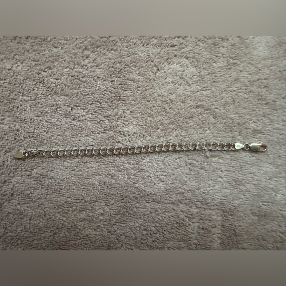 Sterling Silver Small Double Curb Chain Bracelet - Picture 2 of 6